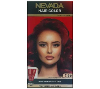 Tinte Nevada Doble Tubo – # 7.66 Rubio Medio. Rojo Intenso