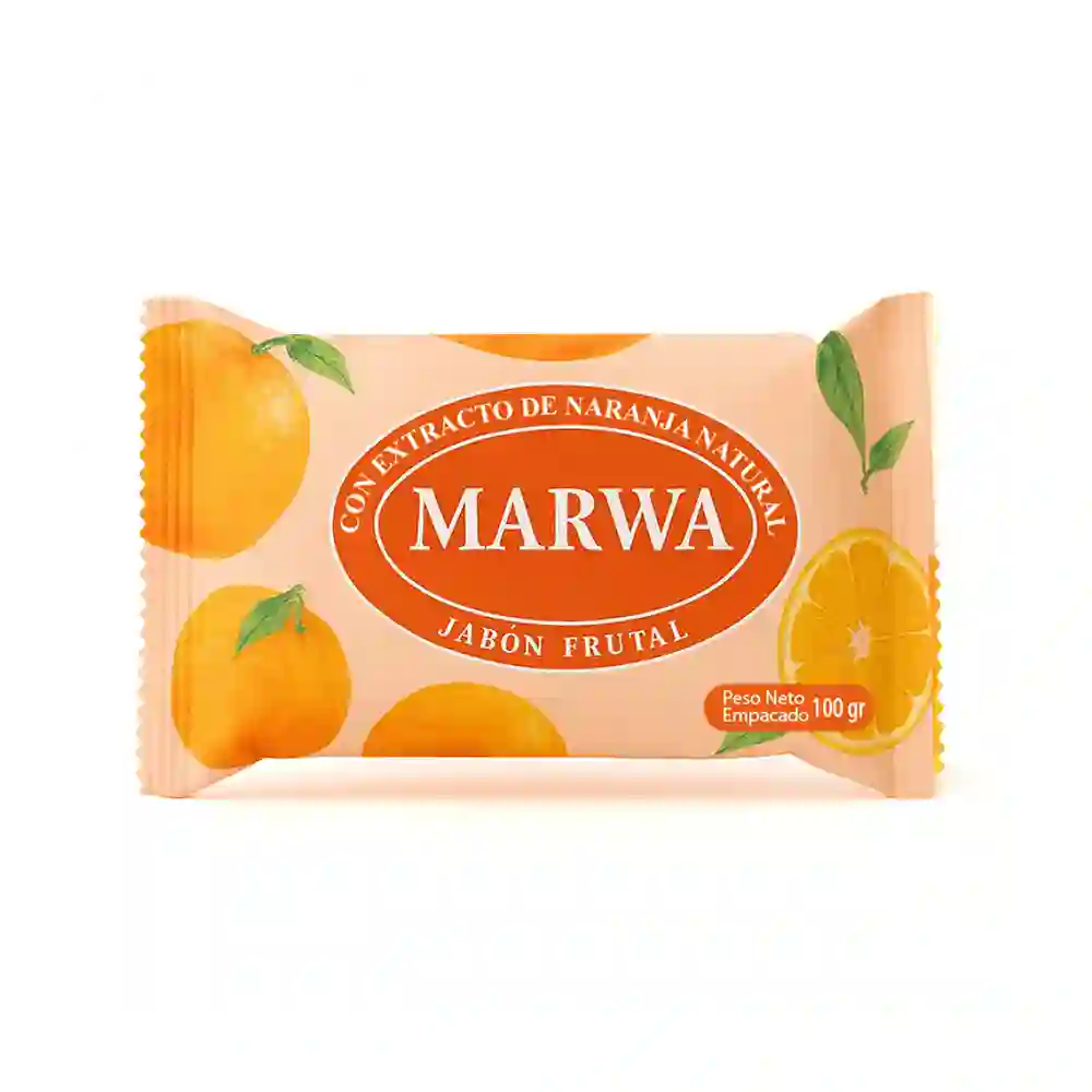 Jabón Frutal Marwa con Extracto de Naranja Natural (100 g / 3.52 oz)