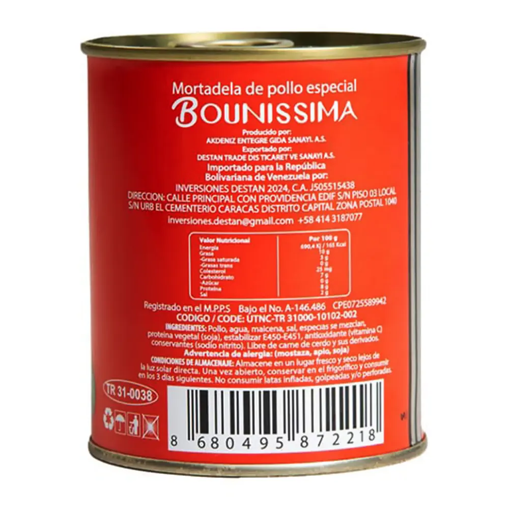 Mortadela de pollo especial Bounissima (340 g / 11.99 oz)